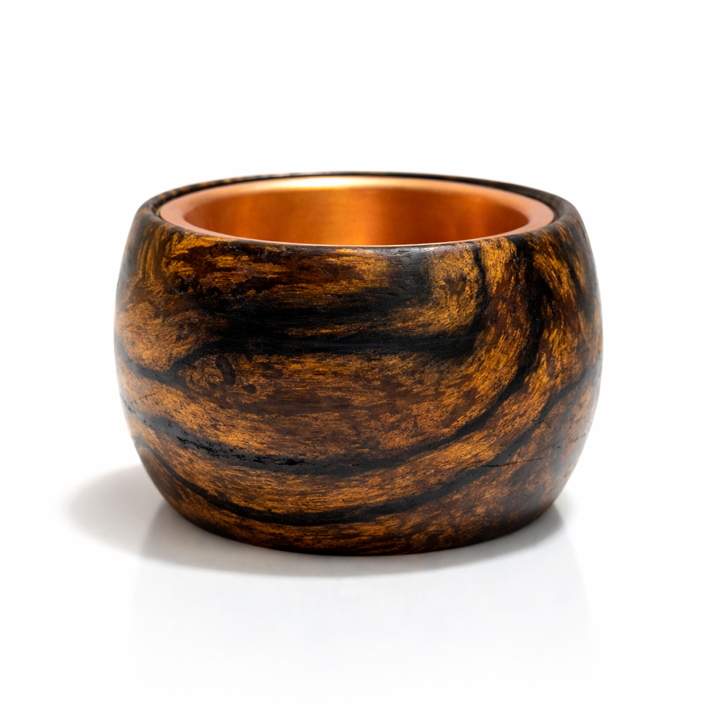 Black persimmon wood incense burner, titled "Genyo" (approximately 100mm in diameter)