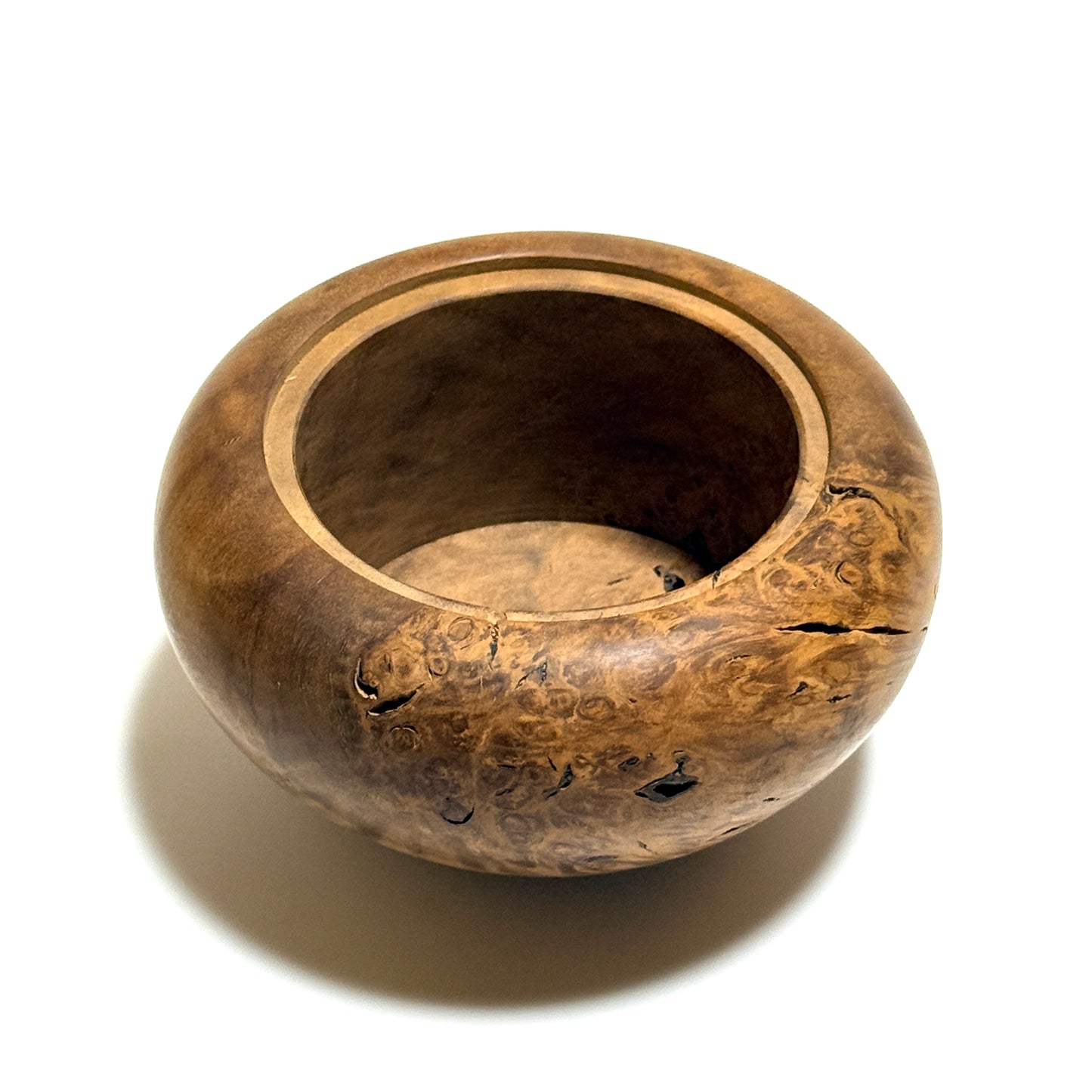 Maple burl incense burner, 4 inches (120mm diameter), top-grade, eight-headed design.