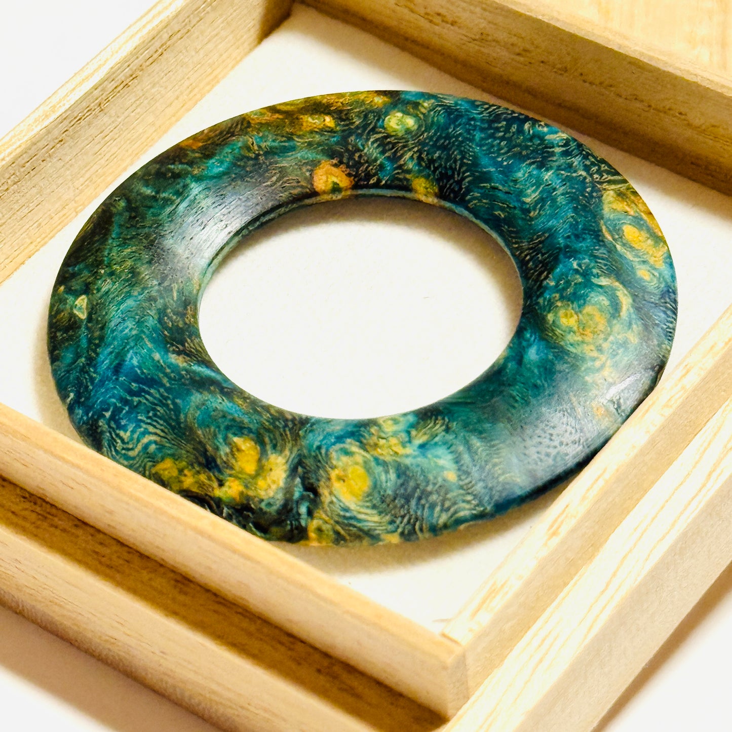 スタビライズド・ウッドの環（絡子環）花梨瘤使用　1寸8分（54mm ） 極上