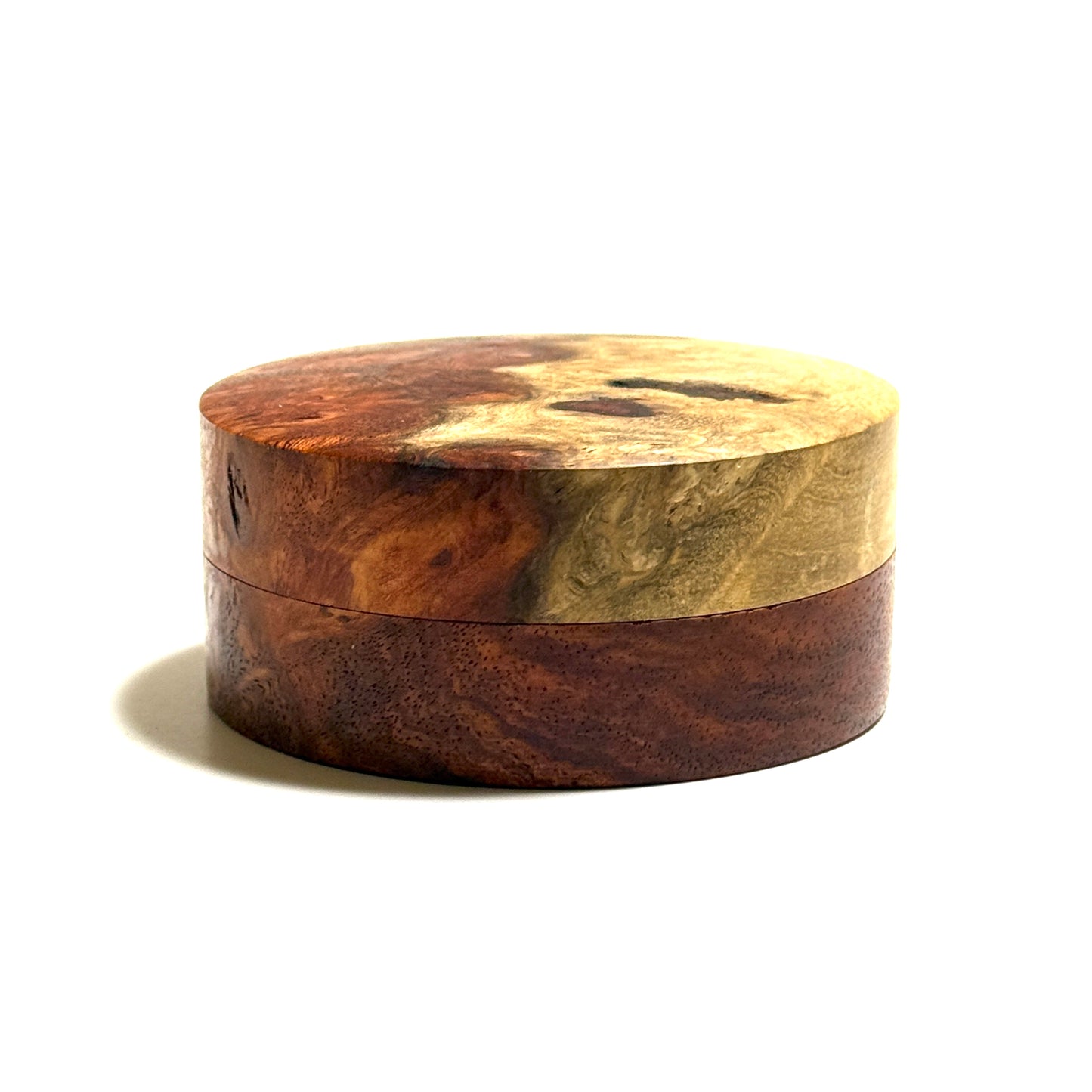 Karin burl incense box, 70mm, straight-sided, one-touch type, top quality.