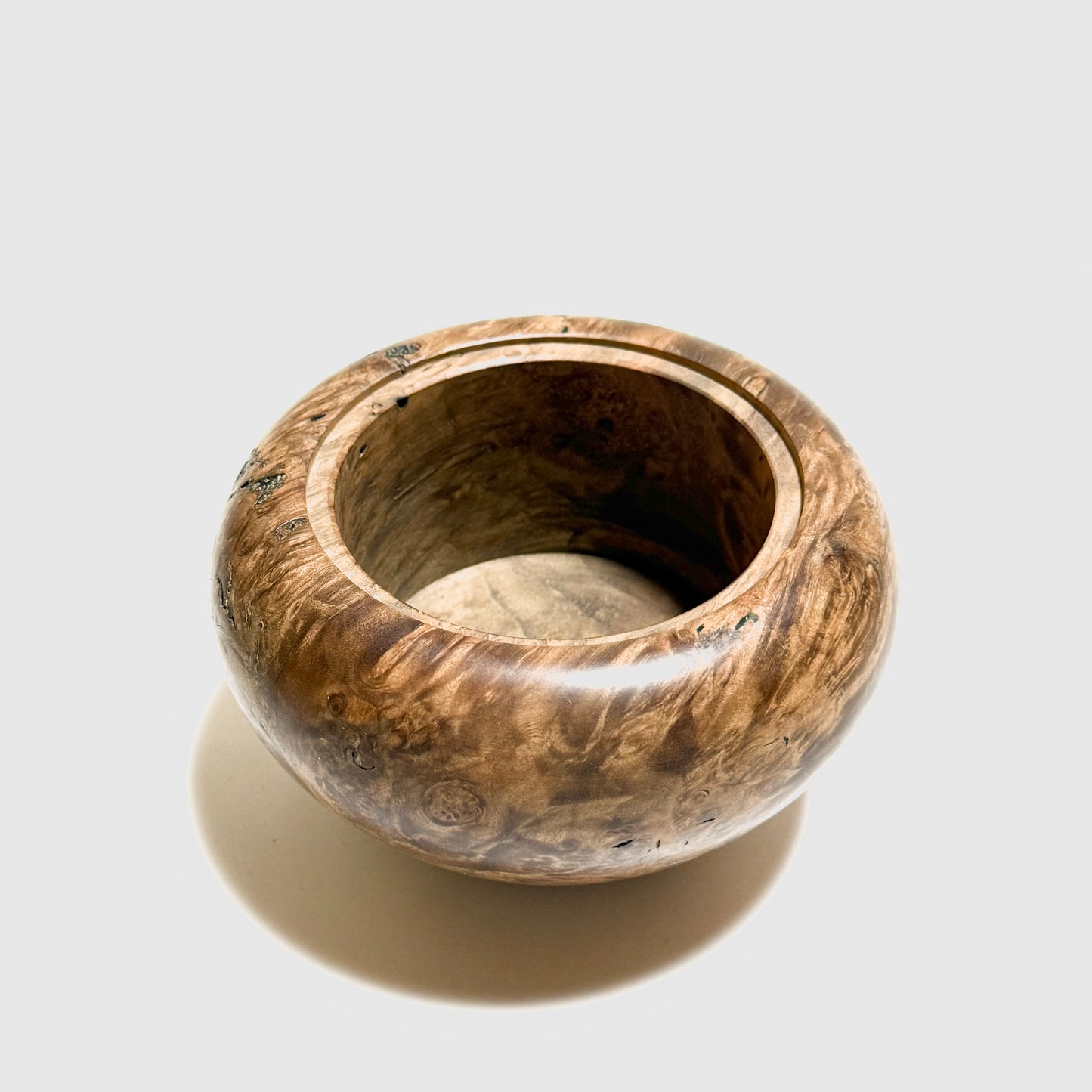 Maple burl incense burner, 4 inches (120mm diameter), top-grade, eight-headed design.