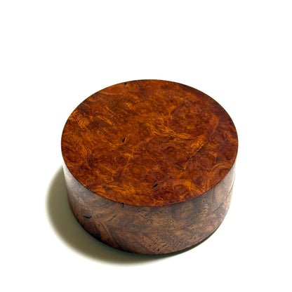 Karin burl incense box, 70mm, straight-sided, one-touch type, top quality.