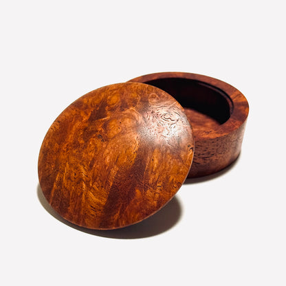 Karin Burl Incense Box, 60mm, New Model, One-Touch Closure, Premium Quality