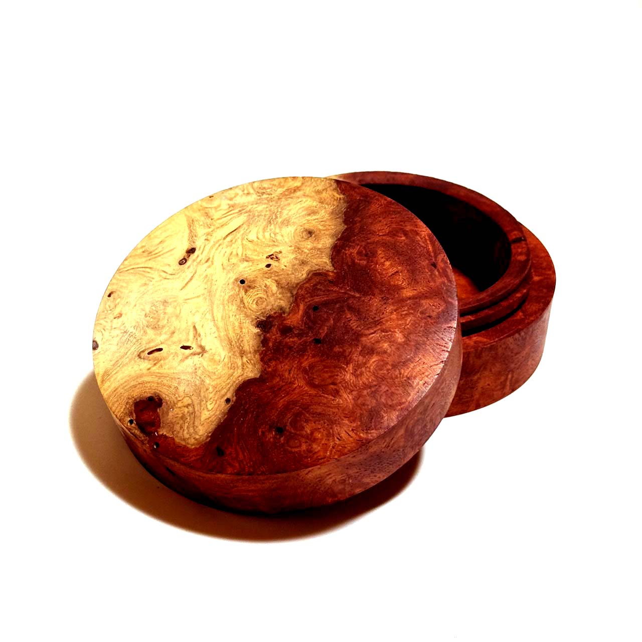 花梨瘤紅白杢　70mm　切立型　1タッチ式　特上