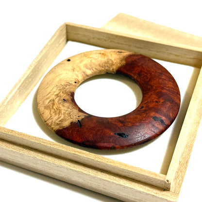 花梨瘤紅白杢の環　70mm