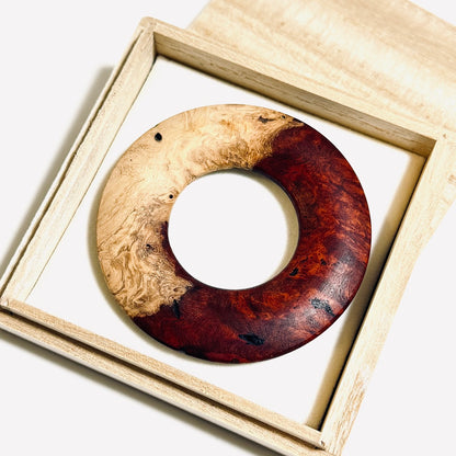 花梨瘤紅白杢の環　70mm