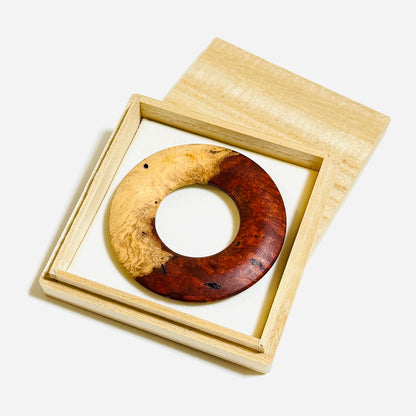 花梨瘤紅白杢の環　70mm